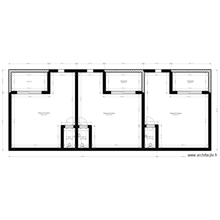 appartement annexes. Plan de 9 pièces et 136 m2