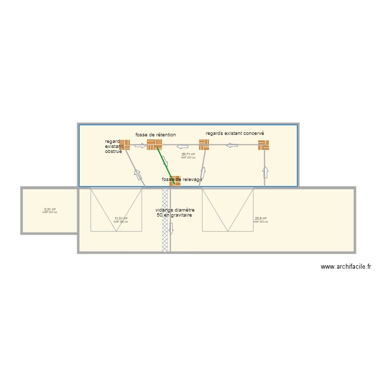 réorganisation pluvial. Plan de 0 pièce et 0 m2