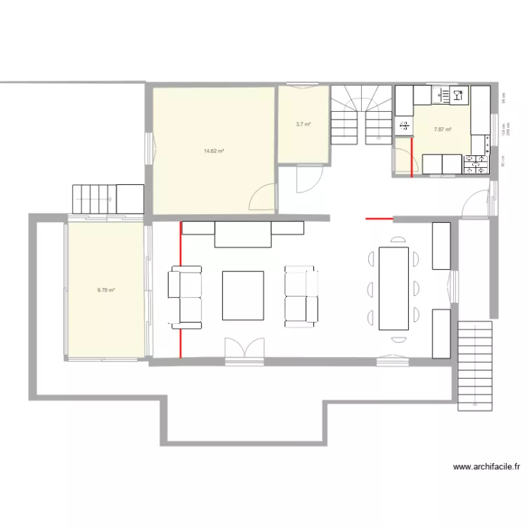 Dent 26 Rez 2 veranda. Plan de 
