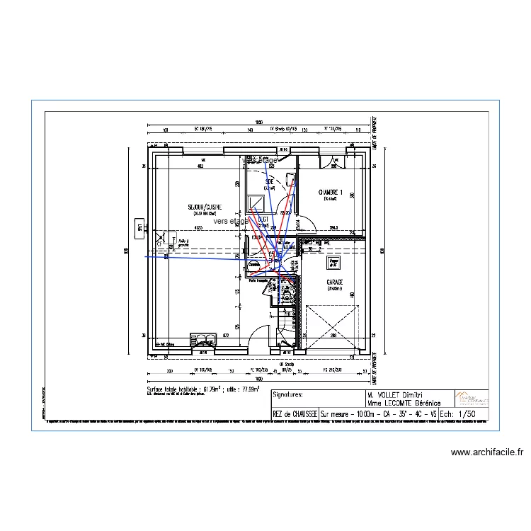 VOLLET HYDRAULIQUE RDC. Plan de 