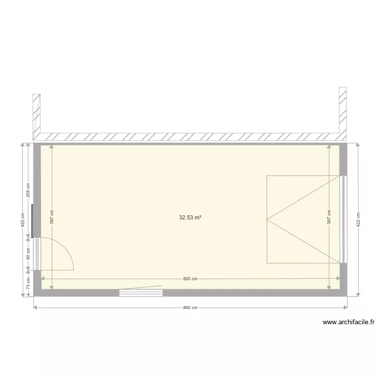 Garage en extention 850. Plan de 