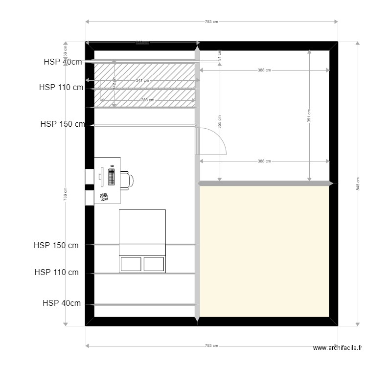 Exercice 2 version 1. Plan de 9 pièces et 38 m2