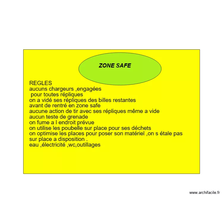 zone safe. Plan de zone safe. Plan de