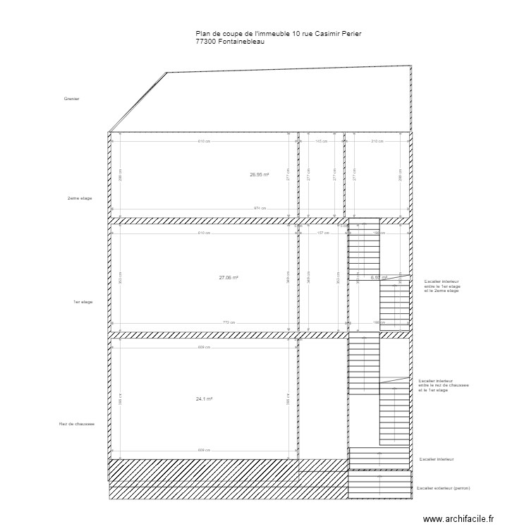 plan de coupe maison 2 etages. Plan de 0 pièce et 0 m2