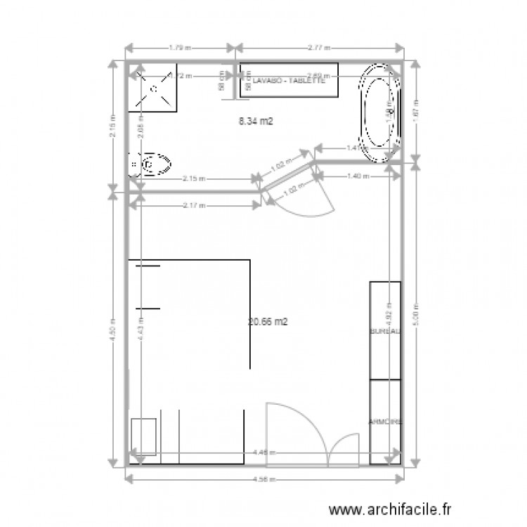 AUBERGE DU CENTRE CHAMBRE 28. Plan de 0 pièce et 0 m2