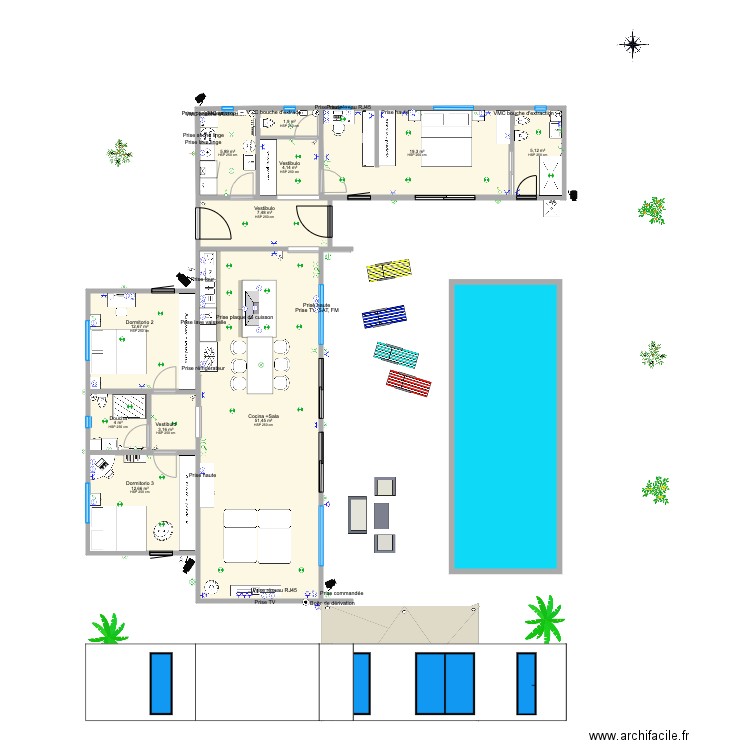 Facade Ouest 1. Plan de 0 pièce et 0 m2