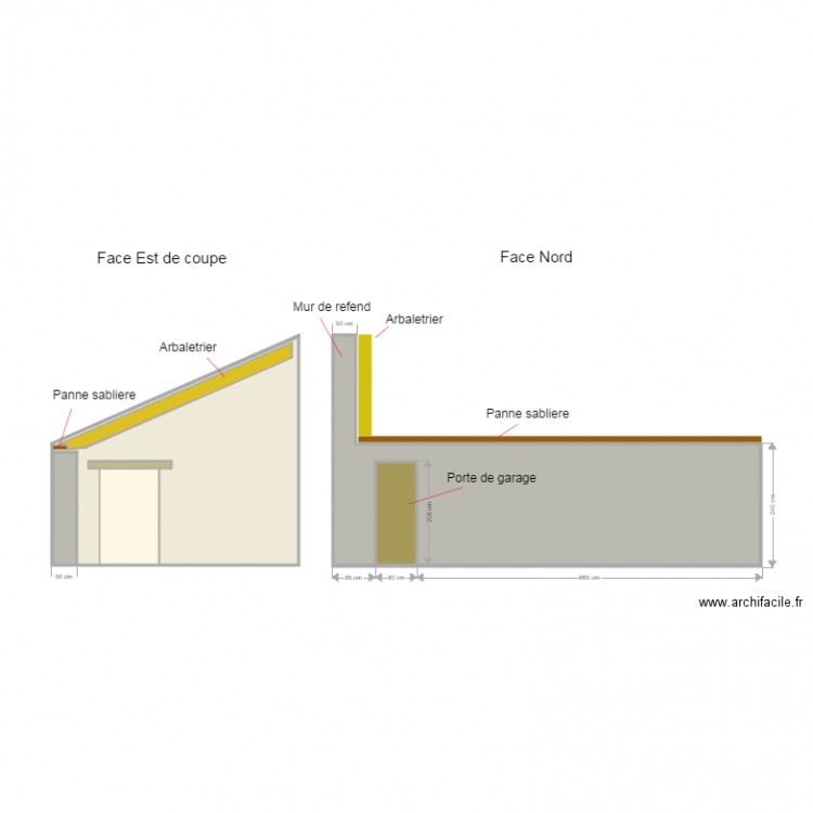 schema mur facade nord. Plan de 0 pièce et 0 m2