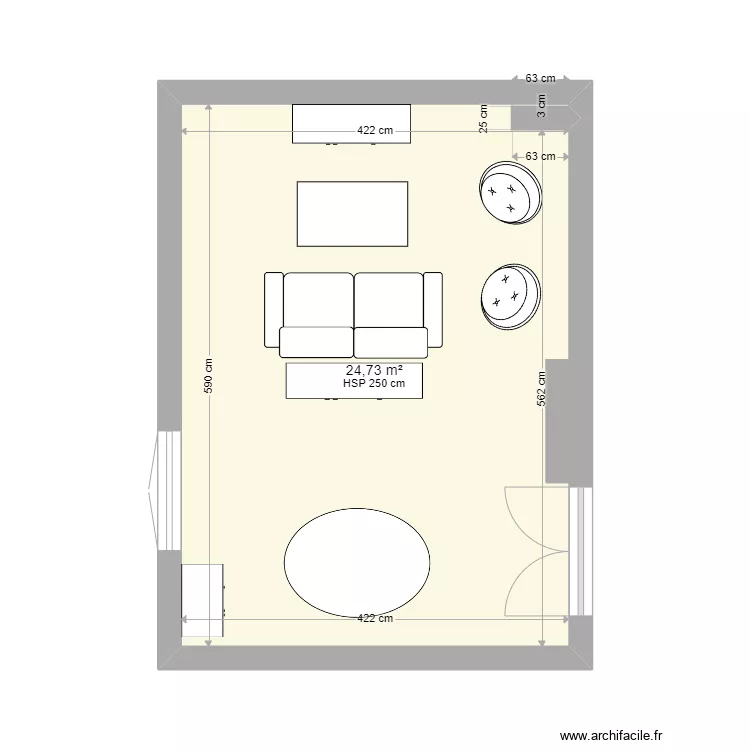 Salon Descartes. Plan de 