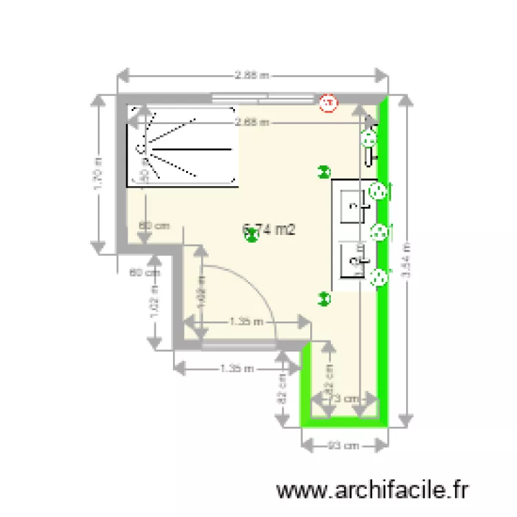 salle de bain. Plan de salle de bain. Plan de