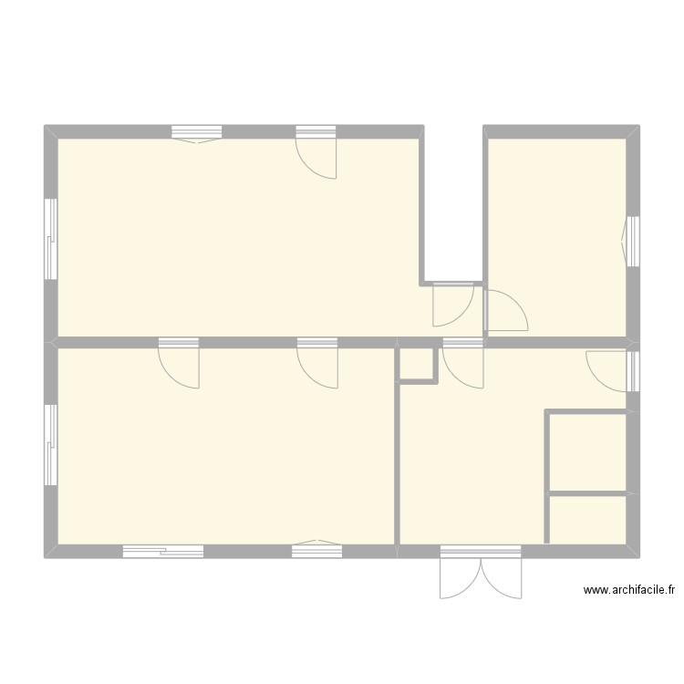 5 Voile initial rdc nu. Plan de 5 pièces et 83 m2