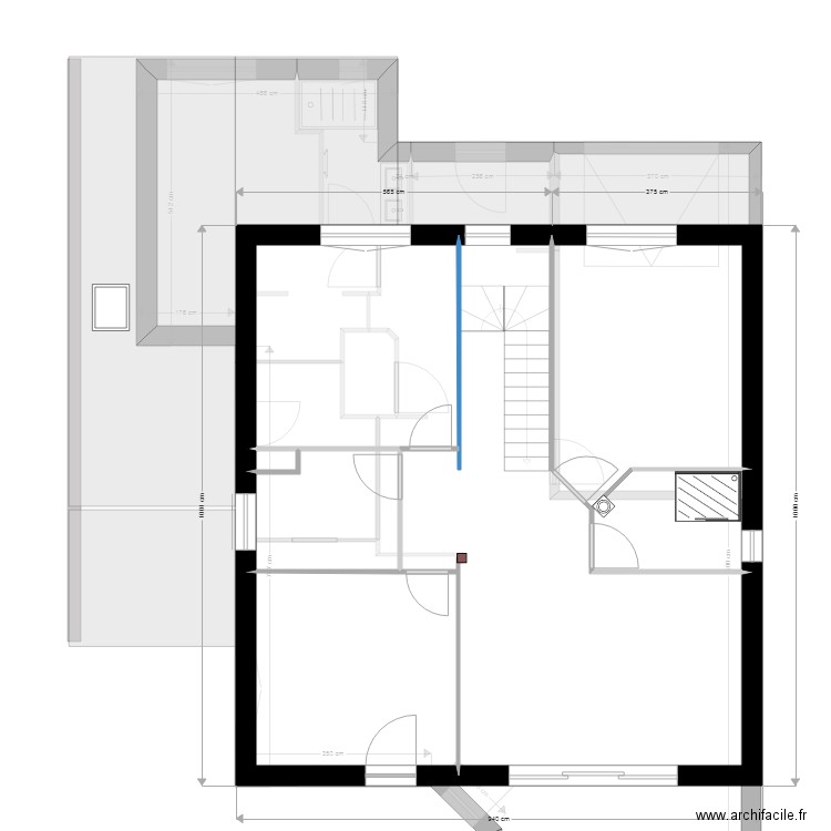 porte ch2 45 degrés. Plan de 0 pièce et 0 m2