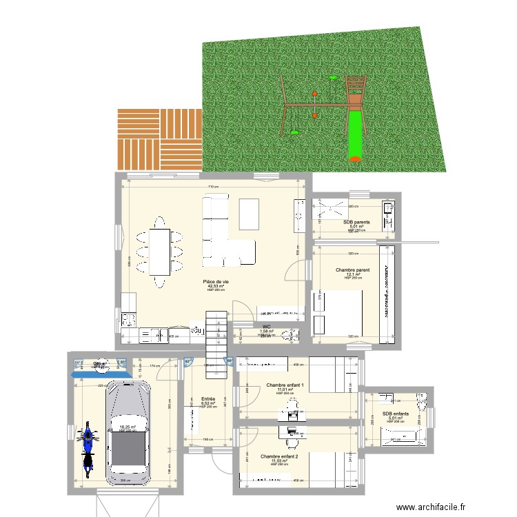 Maison inversée. Plan de 0 pièce et 0 m2