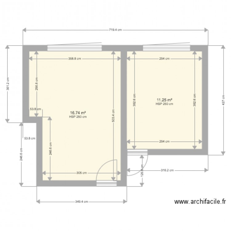 Salon et chambre . Plan de 0 pièce et 0 m2