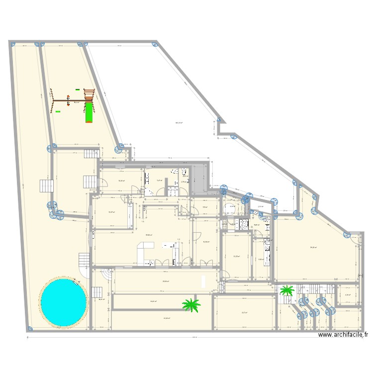 plan final mesure 2021. Plan de 30 pièces et 680 m2