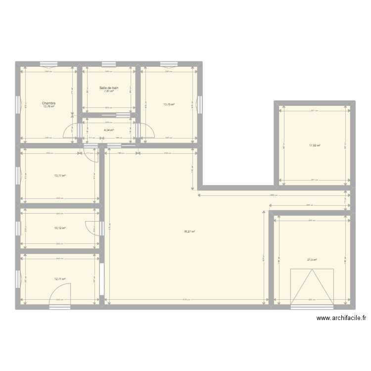 Maison U. Plan de 10 pièces et 192 m2