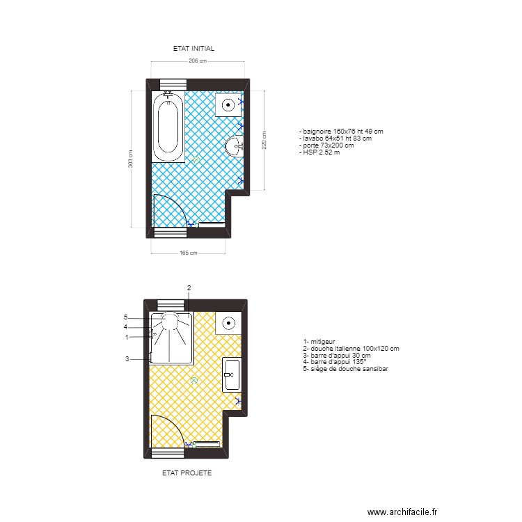 ACCESS GAUDET. Plan de 2 pièces et 12 m2