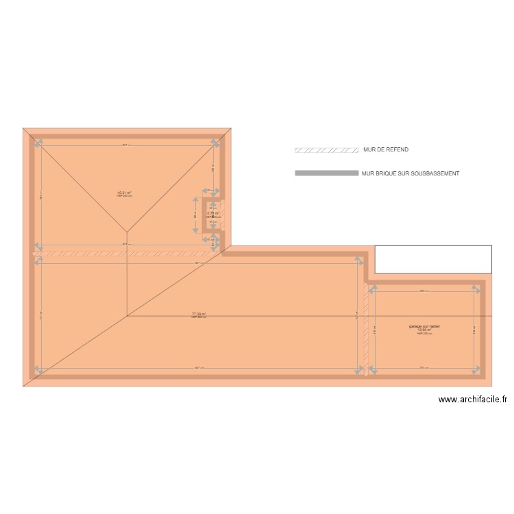 martinez TOITURE. Plan de 4 pièces et 138 m2