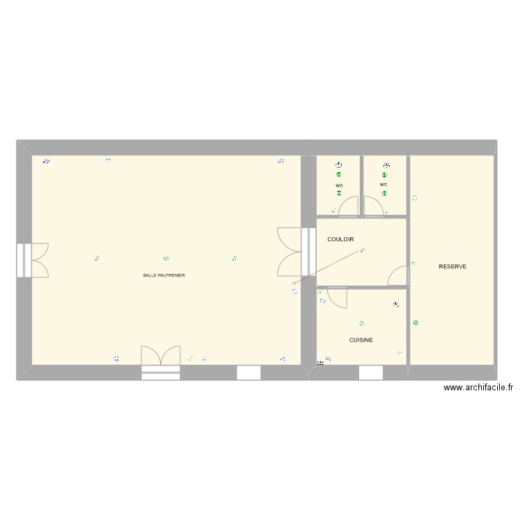 salle palfrenier . Plan de 1 pièce et 159 m2