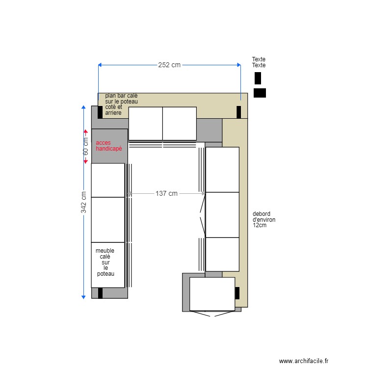 banque accueil meubles final. Plan de 0 pièce et 0 m2