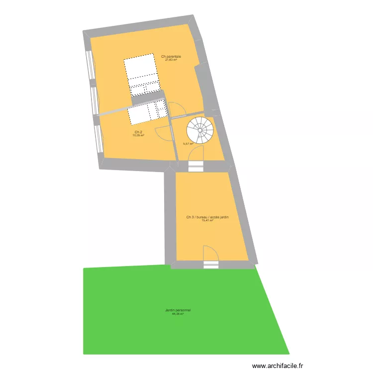 Poleymieux - division maison JAUNE ETAGE. Plan de Poleymieux - division maison JAUNE ETAGE. Plan de