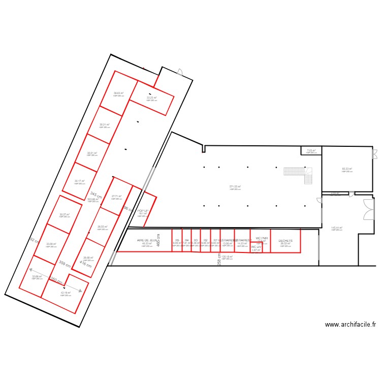 LILLE VIERGE. Plan de 31 pièces et 2172 m2