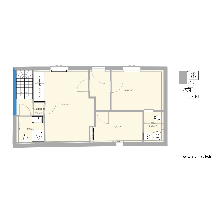 vielle maison plan final2. Plan de 14 pièces et 47 m2