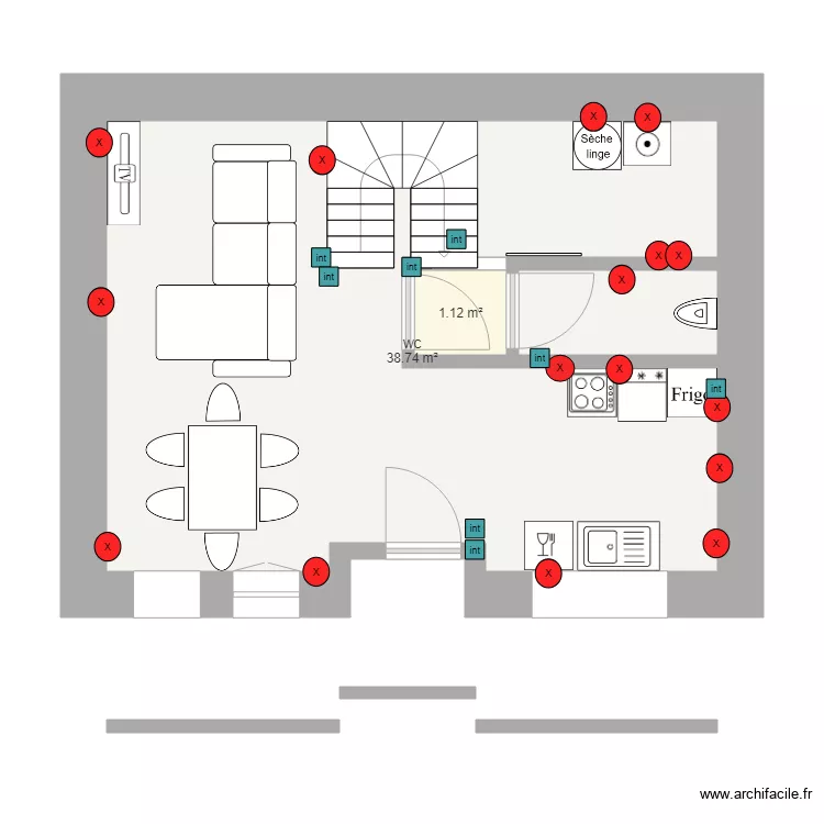 maison studio grange. Plan de 