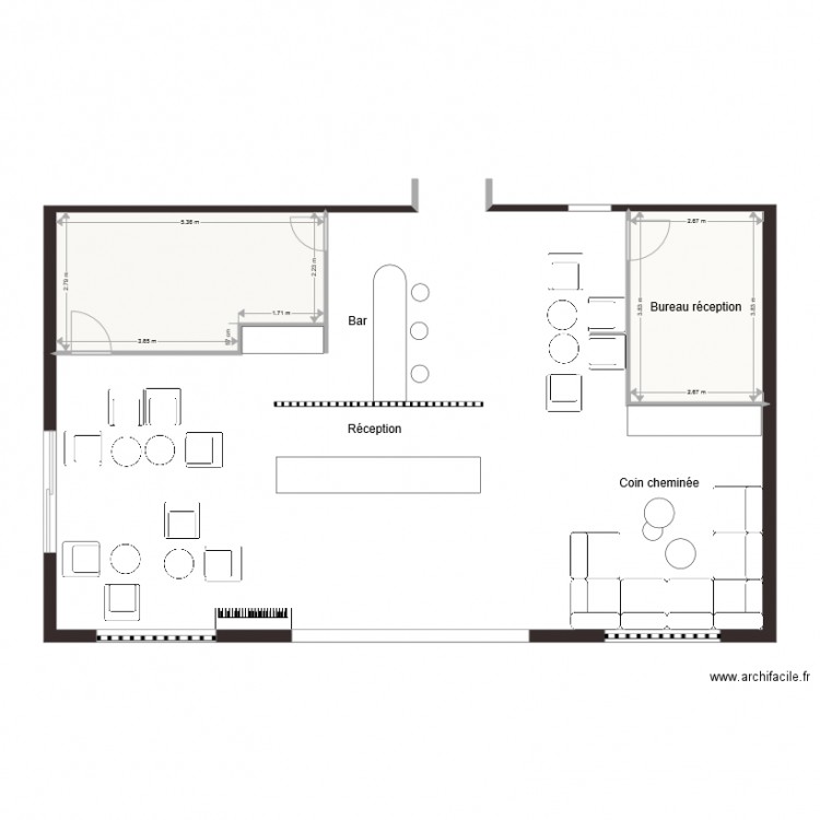 PROJET 1 Accueil hôtel. Plan de 0 pièce et 0 m2