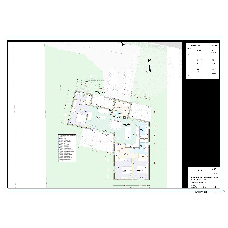 Plan M Elec Prises. Plan de 0 pièce et 0 m2