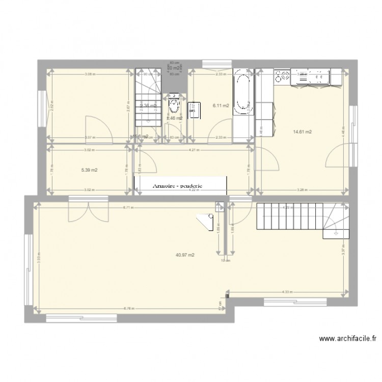 LUC RDC avant travaux 2 janv. Plan de 0 pièce et 0 m2