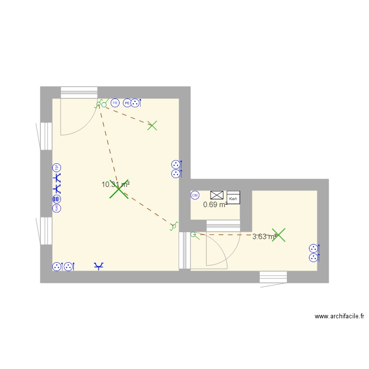 Studio Maxime Stagnaro Bac Pro Melec. Plan de 3 pièces et 15 m2