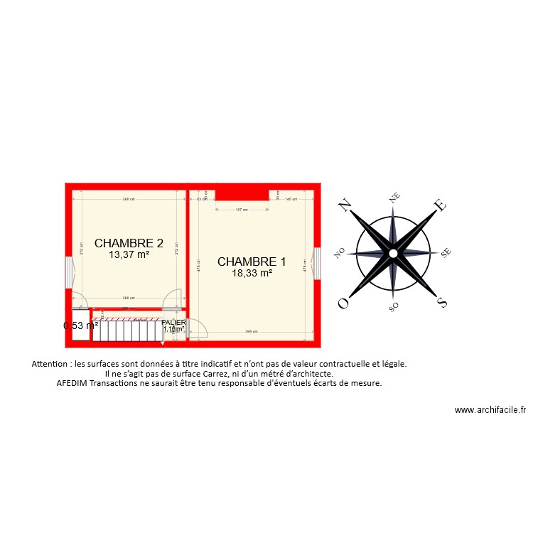 bi 6667 etage. Plan de 6 pièces et 35 m2