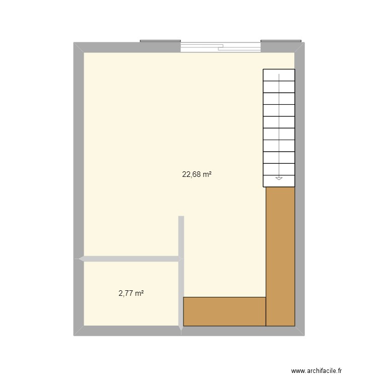 Chalet les angles R+1. Plan de 2 pièces et 25 m2