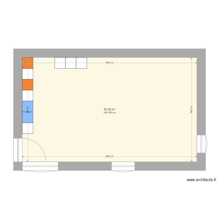 cuisine salon. Plan de 0 pièce et 0 m2