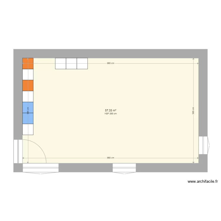 cuisine salon. Plan de 