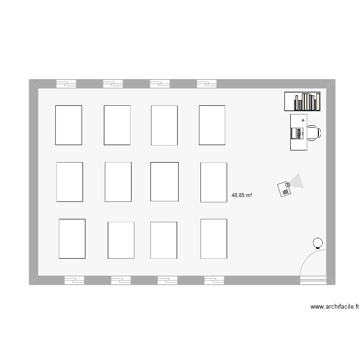 projet d'une classe. Plan de 1 pièce et 49 m2