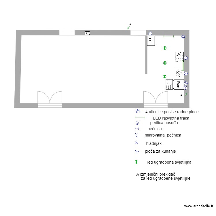 Jug-Istok-e-1. Plan de 1 pièce et 38 m2