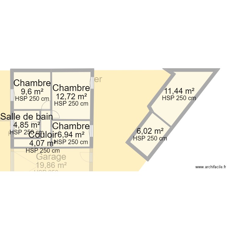 maison grand parent. Plan de 16 pièces et 130 m2