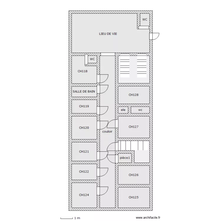 BAT D 1er  VARENNES. Plan de 