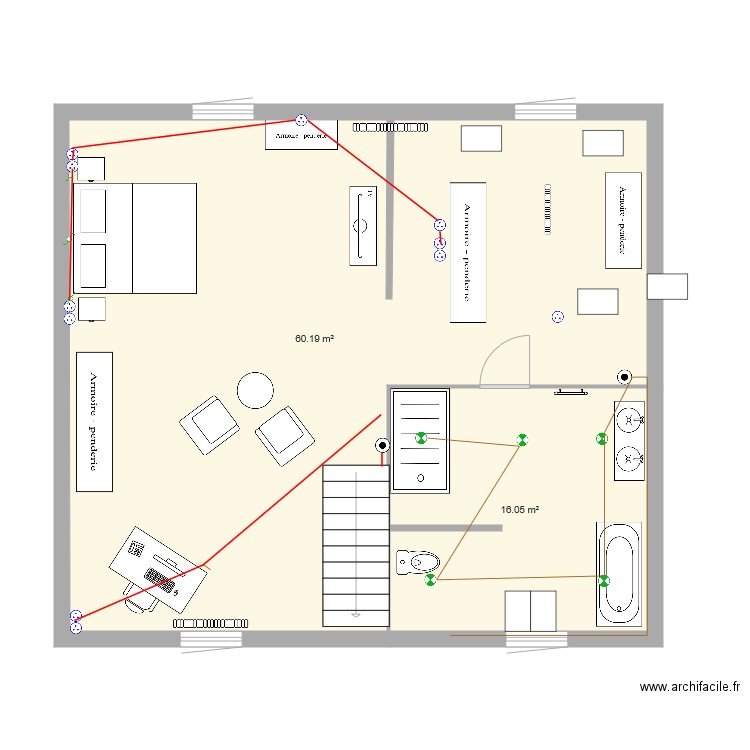 grosbli étage éclairage 2. Plan de 0 pièce et 0 m2