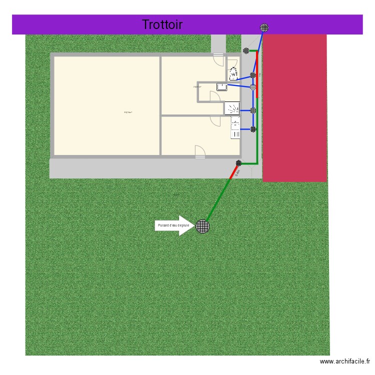 N4 harnes. Plan de 3 pièces et 115 m2