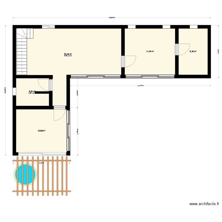 farihy 2 cotations. Plan de 7 pièces et 103 m2