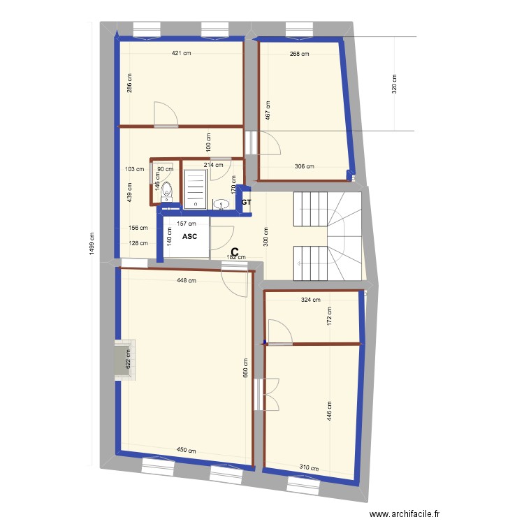 PROJET    2° ETAGE  placo. Plan de 0 pièce et 0 m2