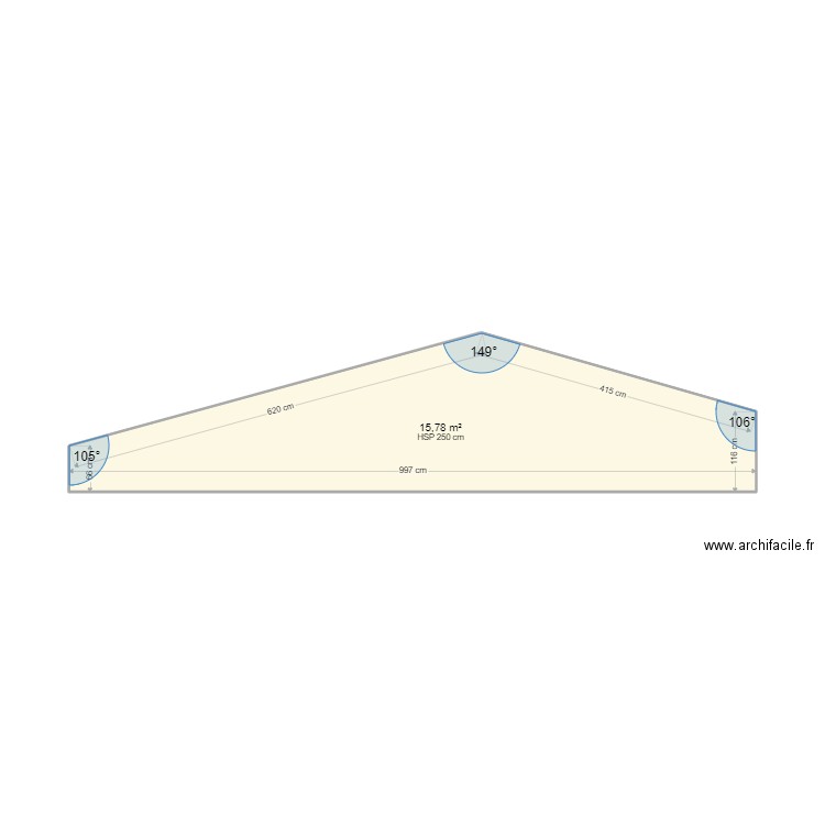 Pitie. Plan de 1 pièce et 16 m2