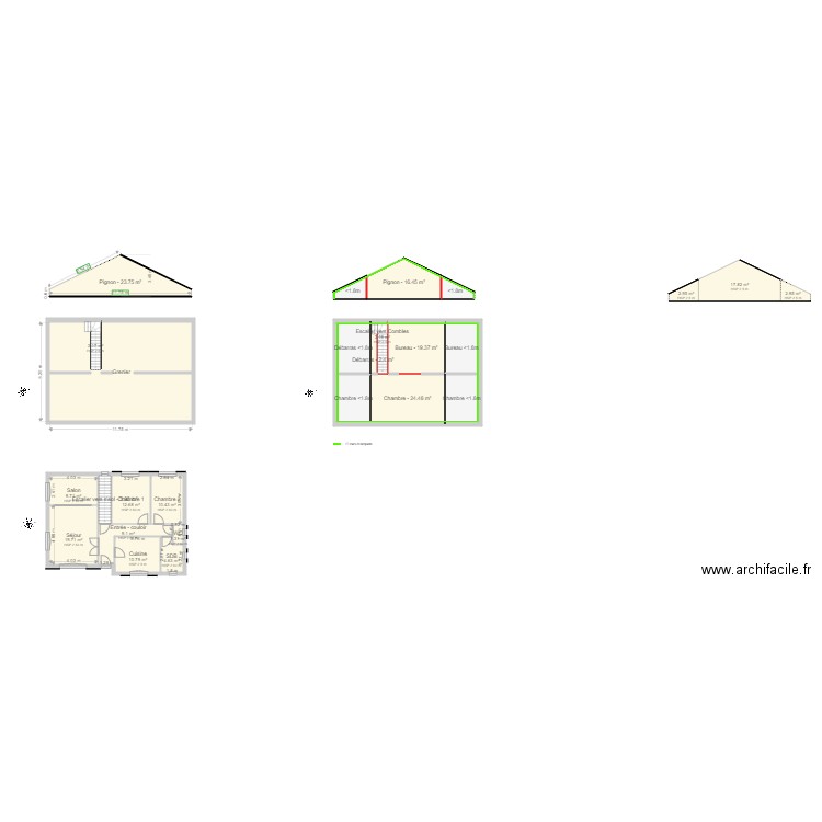 PICQUET Christophe. Plan de 26 pièces et 342 m2