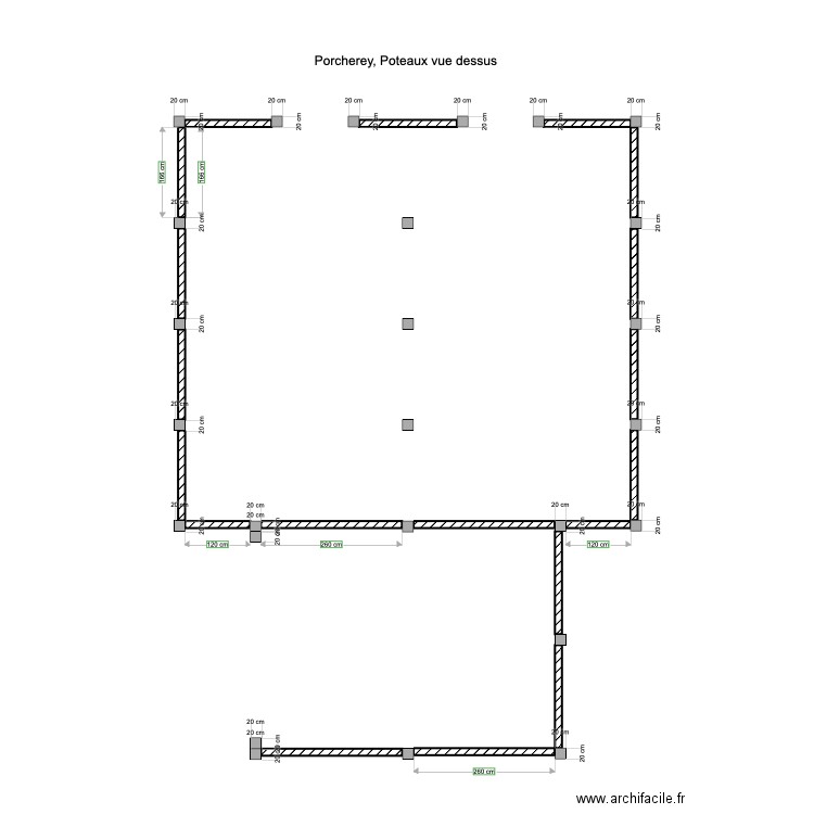 vue dessus poteaux v4 partagé visu. Plan de 0 pièce et 0 m2