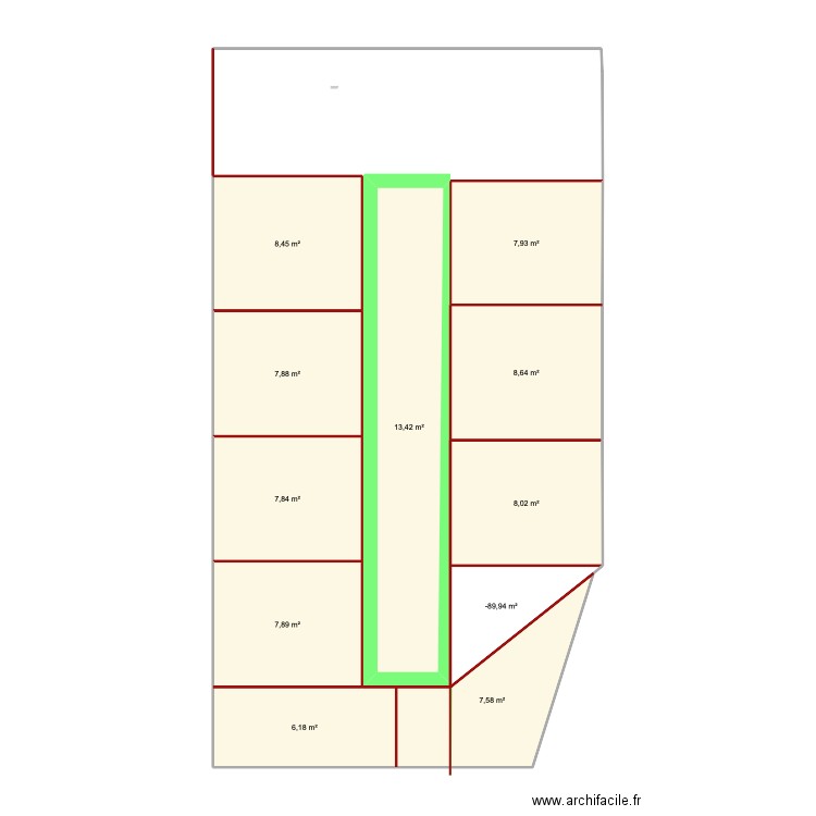 plan residence 6. Plan de 11 pièces et 88 m2