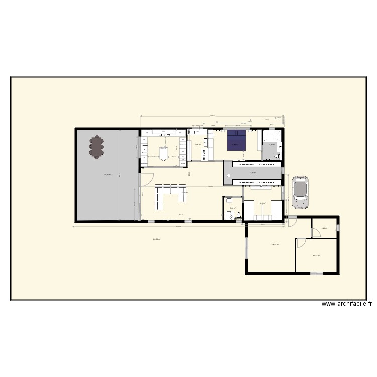 maison  plain pied. Plan de 0 pièce et 0 m2