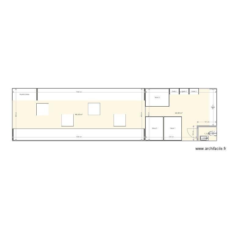 Local sans cloison . Plan de 0 pièce et 0 m2