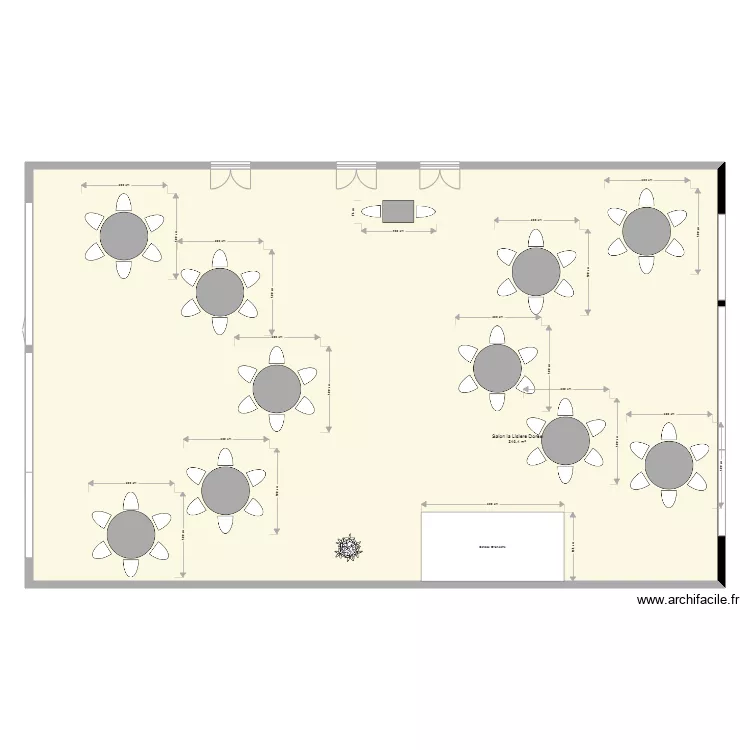 Salon La Lisiere Dor&eacute;e Ste MESME version B. Plan de 
